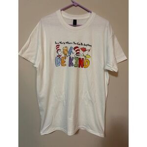 Handmade Cotton BE KIND Dr Seuss Characters Graphic T Shirt unisex Large new!